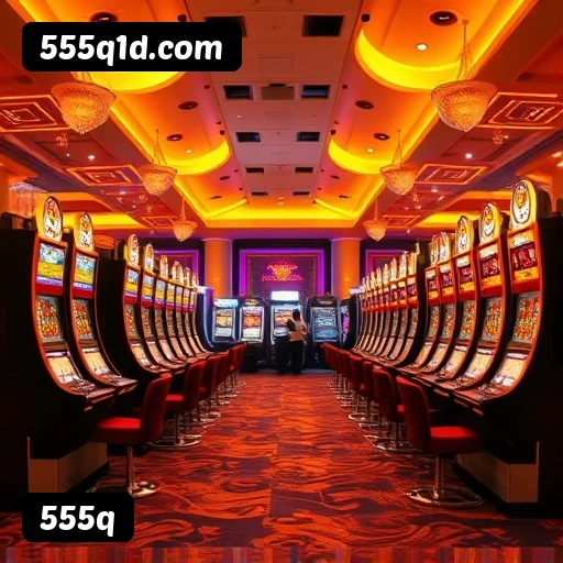 Plataforma 555q mostrando interface moderna, jogos certificados e recursos de segurança licenciados